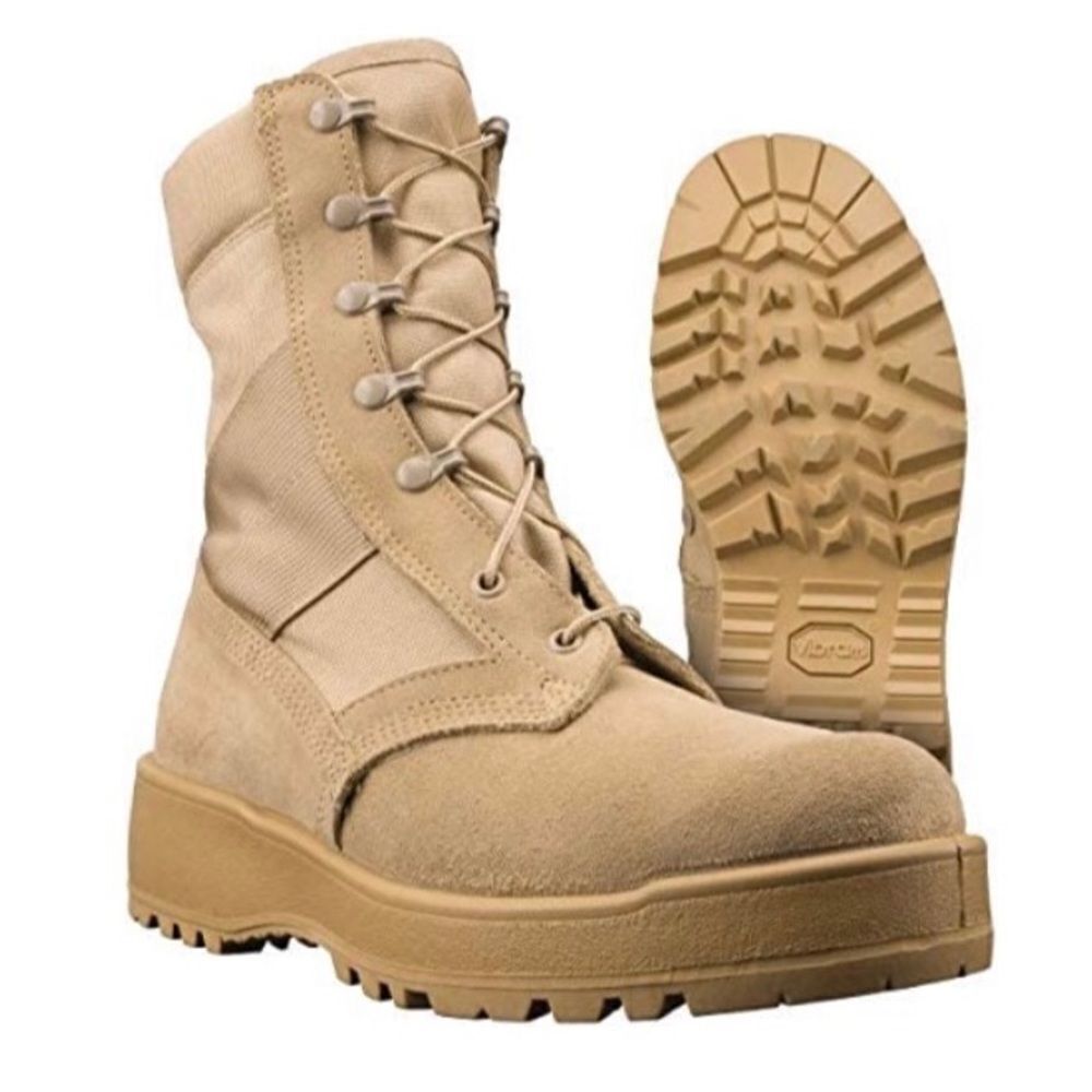 Vibram tan army military combat boots 7R